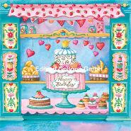 Postkarte Geburtstag, Konditorei